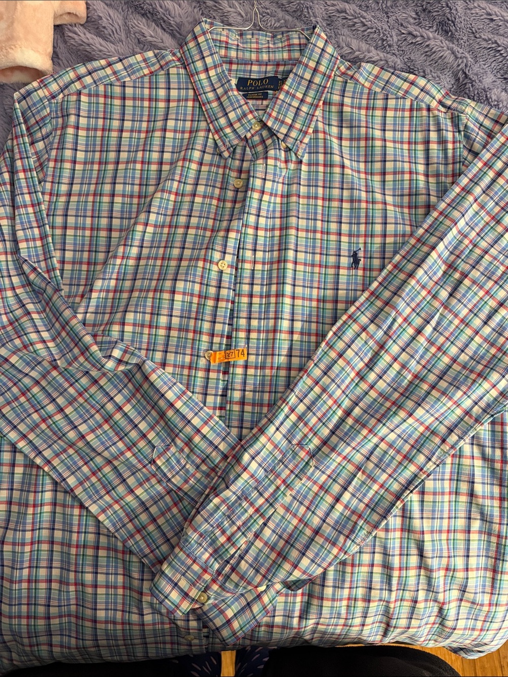 Polo by Ralph Lauren Blue Green Red White Plaid Button-Down Shirt